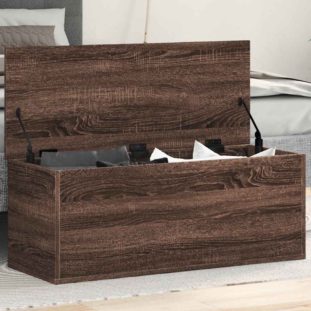 Boîte de rangement chêne marron 90x35x35 cm bois d'ingénierie - XIOS