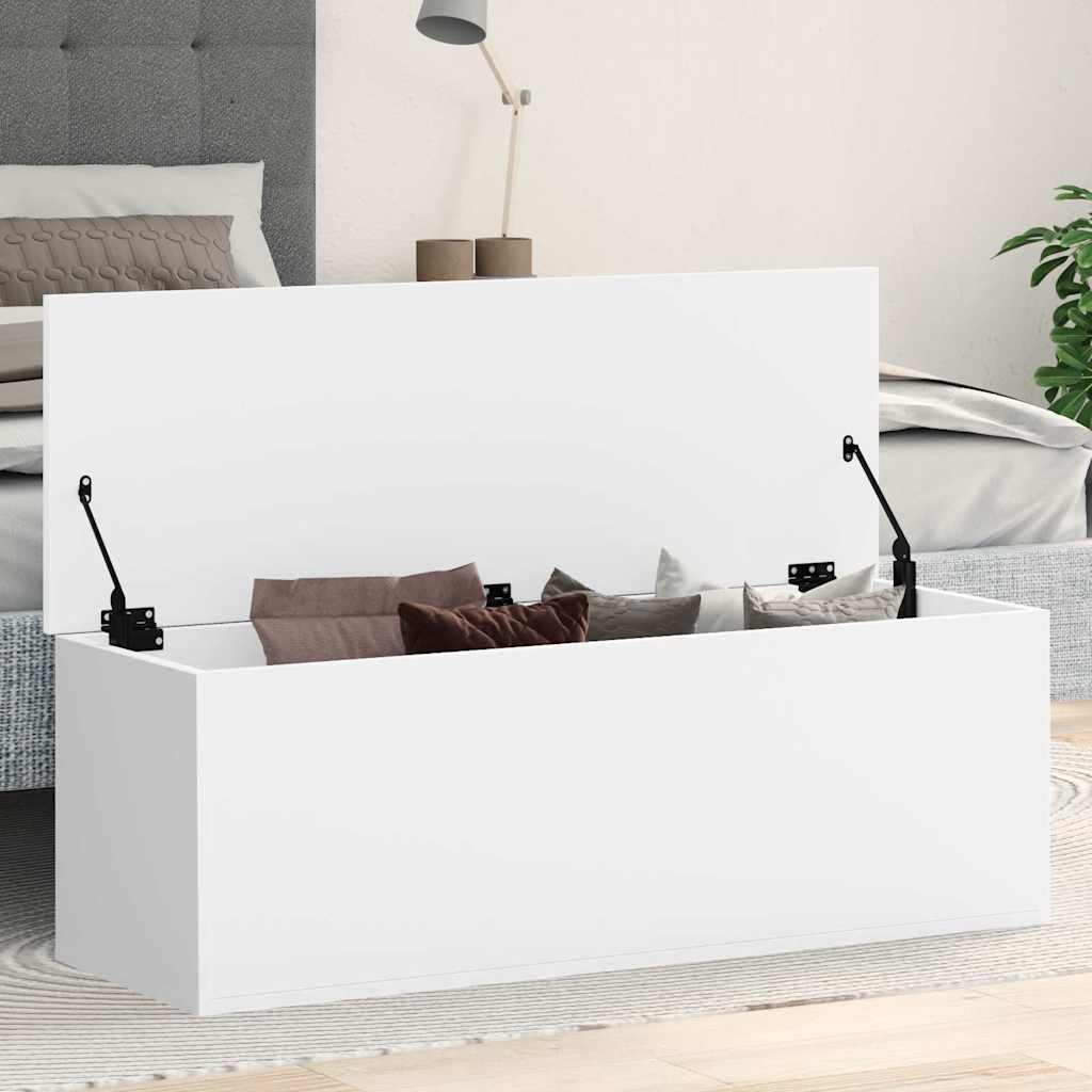 Boîte de rangement blanc 102x35x35 cm bois d'ingénierie - XIOS