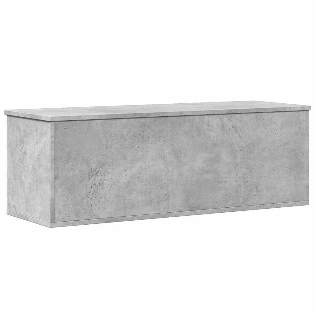 Boîte de rangement gris béton 102x35x35 cm bois d'ingénierie - XIOS