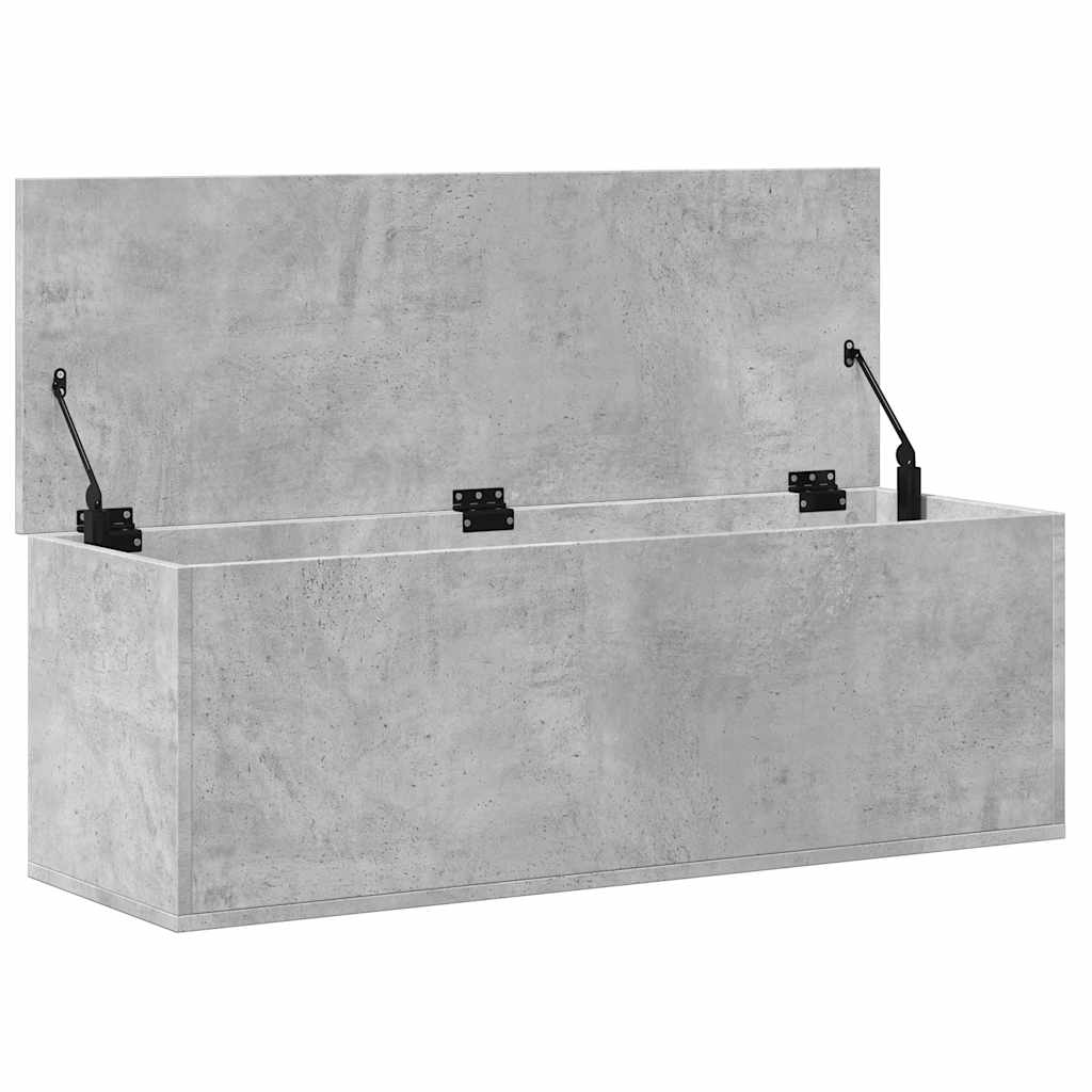 Boîte de rangement gris béton 102x35x35 cm bois d'ingénierie - XIOS