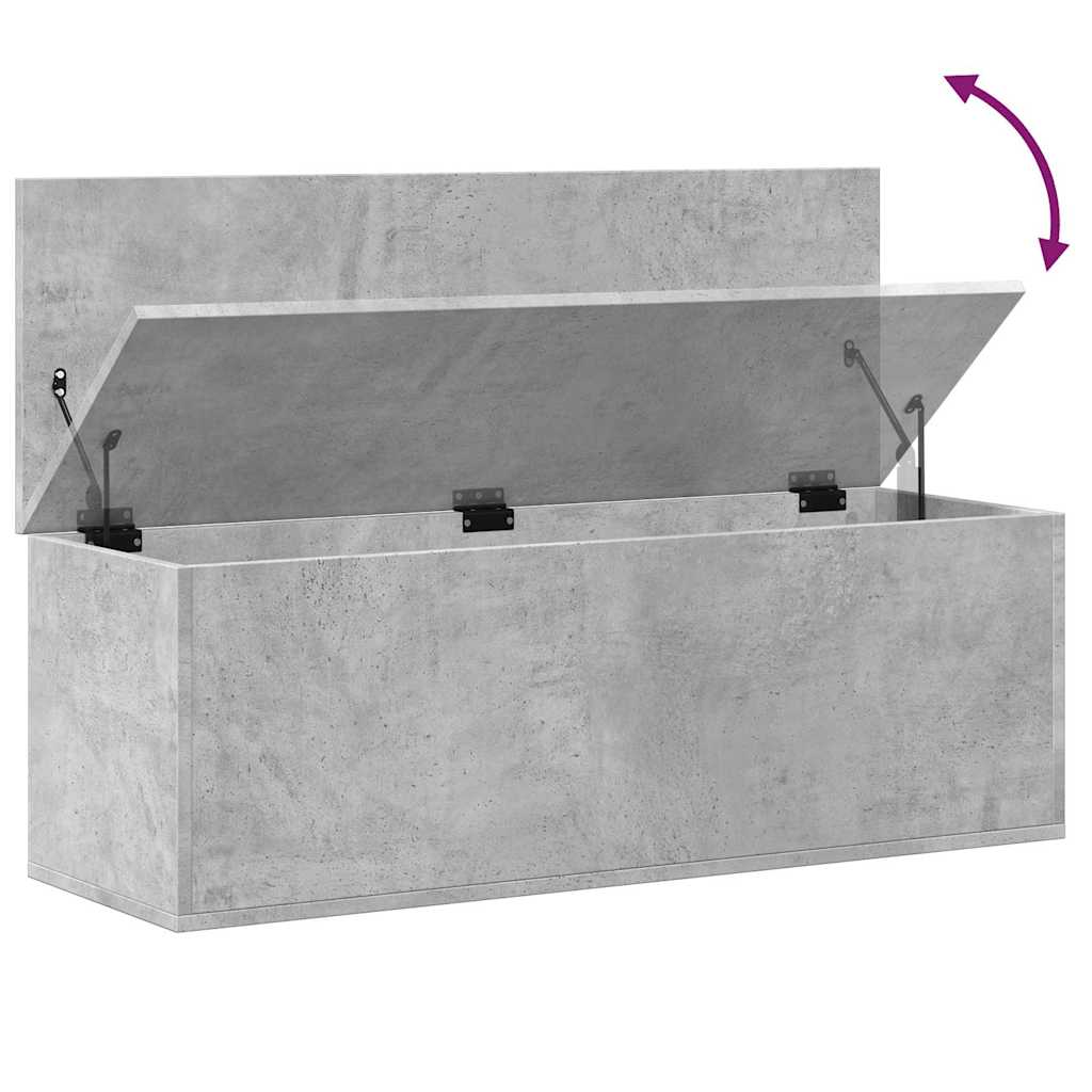 Boîte de rangement gris béton 102x35x35 cm bois d'ingénierie - XIOS