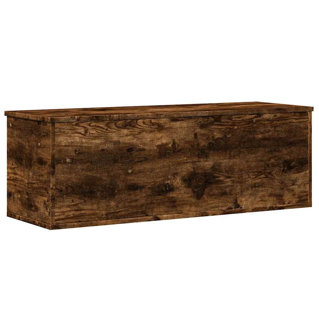 Boîte de rangement chêne fumé 102x35x35 cm bois d'ingénierie - XIOS