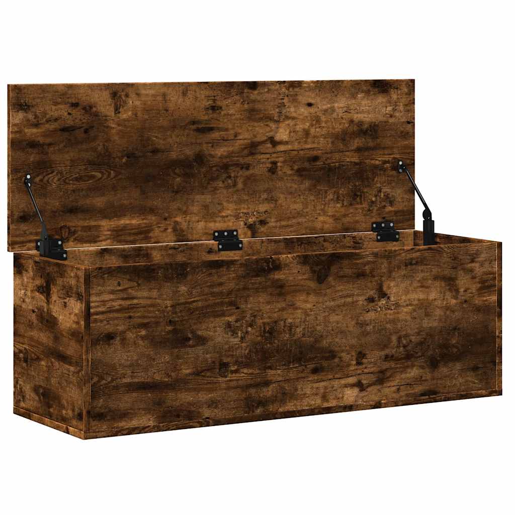 Boîte de rangement chêne fumé 102x35x35 cm bois d'ingénierie - XIOS