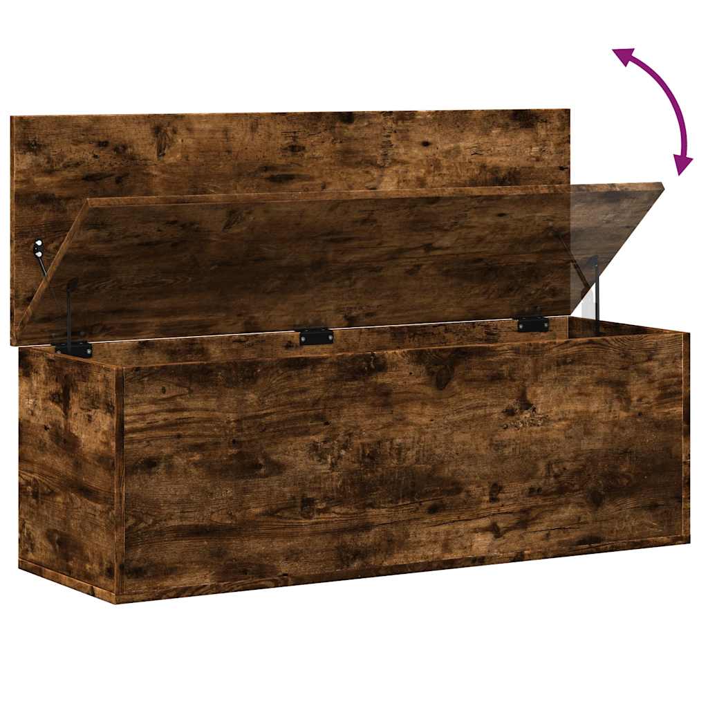 Boîte de rangement chêne fumé 102x35x35 cm bois d'ingénierie - XIOS