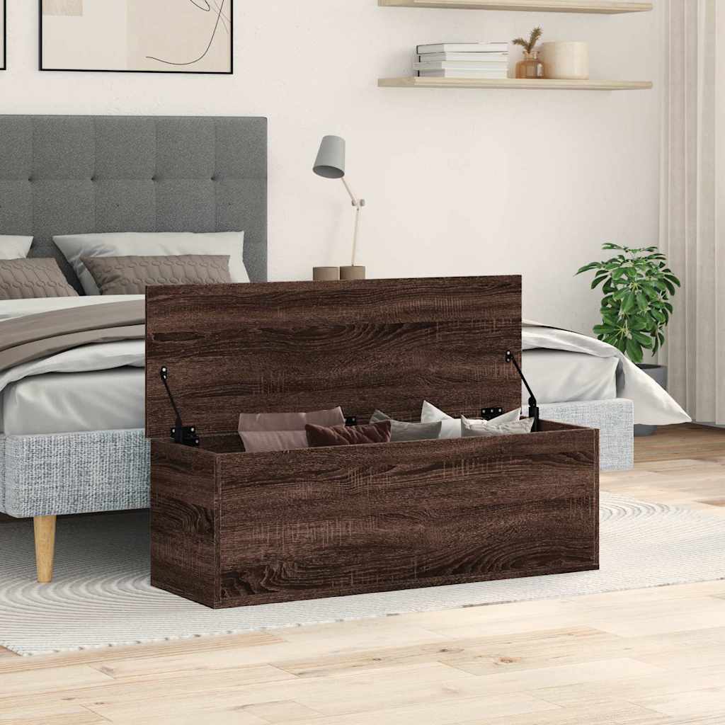 Boîte de rangement chêne marron 102x35x35 cm bois d'ingénierie - XIOS