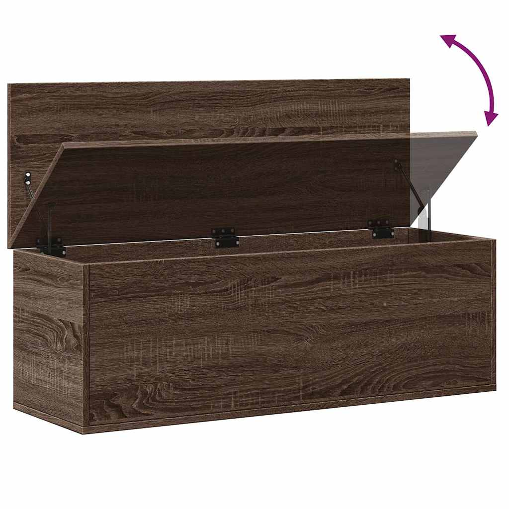 Boîte de rangement chêne marron 102x35x35 cm bois d'ingénierie - XIOS