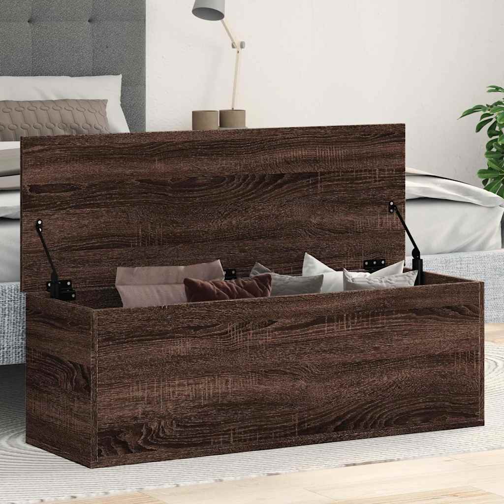 Boîte de rangement chêne marron 102x35x35 cm bois d'ingénierie - XIOS