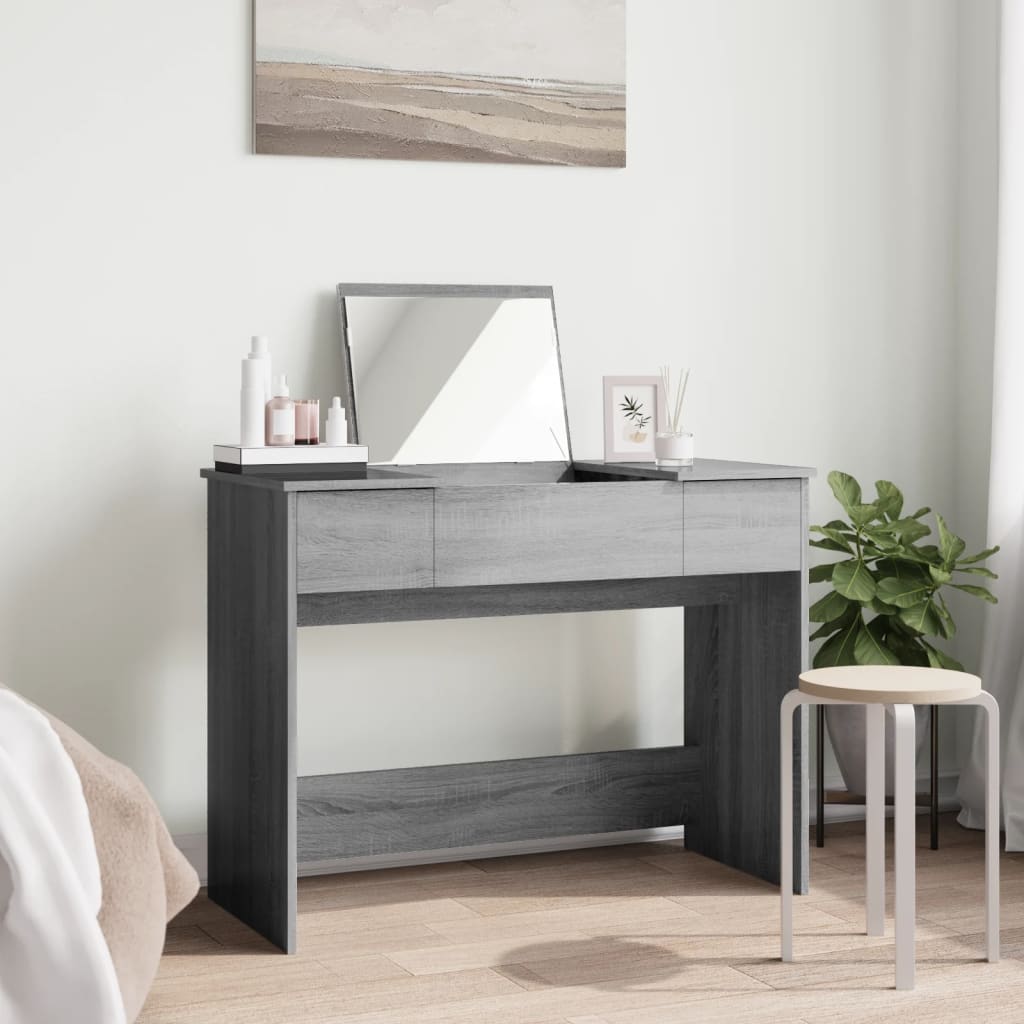 Coiffeuse avec miroir sonoma gris 100x45x76 cm - XIOS