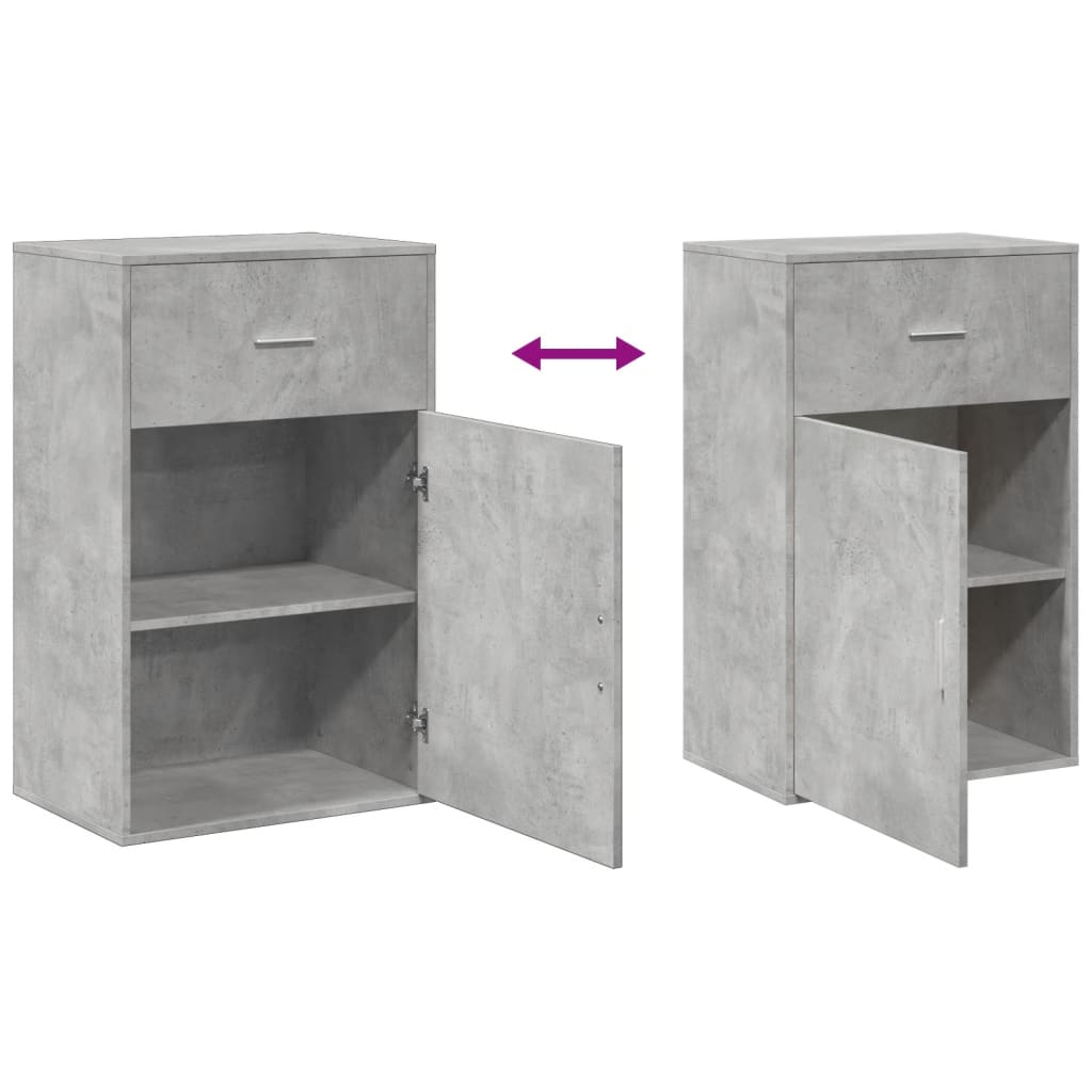 Armoire de rangement gris béton 56,5x39x90 cm bois d'ingénierie - XIOS