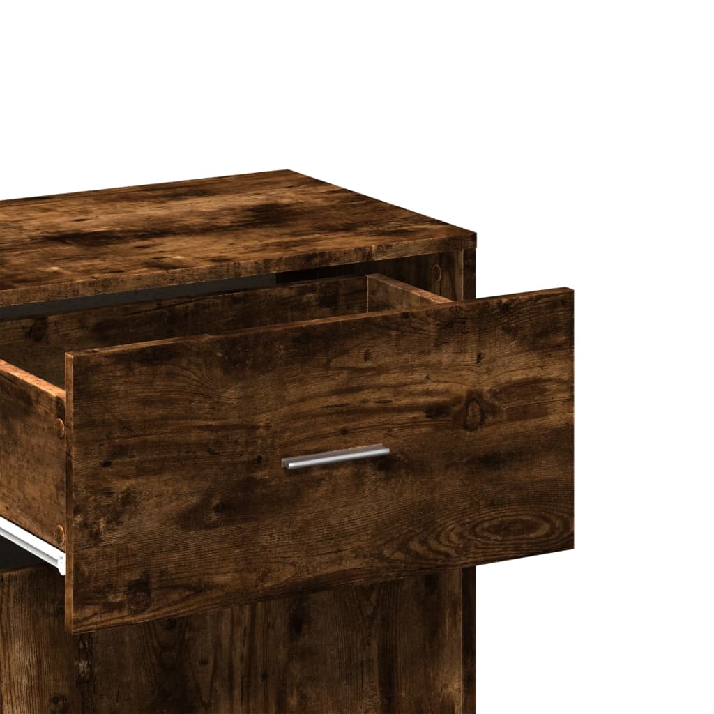 Armoire de rangement chêne fumé 56,5x39x90 cm bois d'ingénierie - XIOS