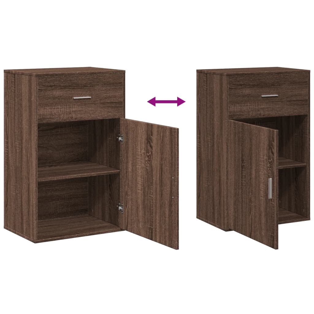 Armoire de rangement chêne marron 56,5x39x90 cm bois ingénierie - XIOS