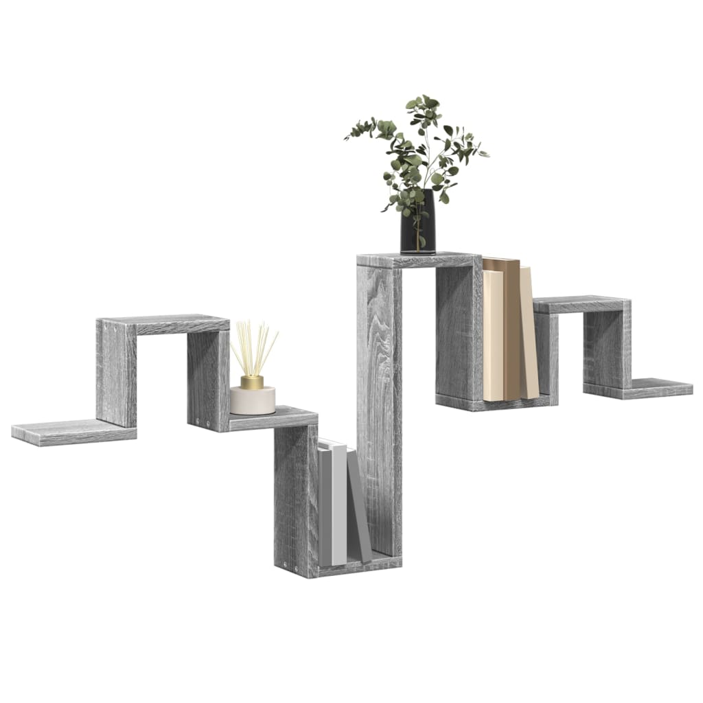 Étagère murale sonoma gris 104,5x10x43 cm bois d'ingénierie - XIOS