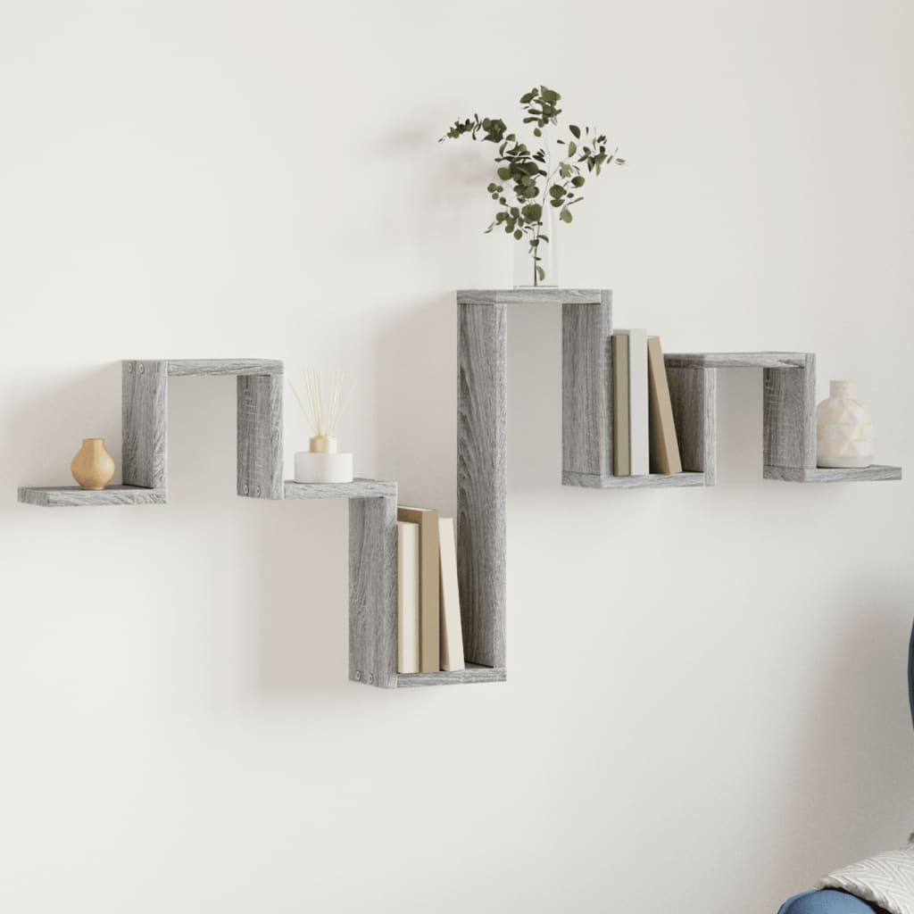 Étagère murale sonoma gris 104,5x10x43 cm bois d'ingénierie - XIOS