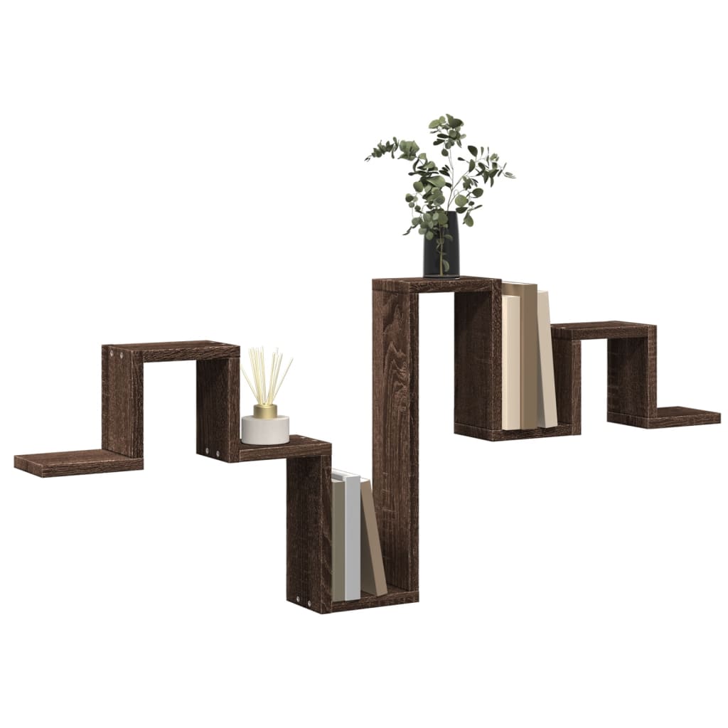 Étagère murale chêne marron 104,5x10x43 cm bois d'ingénierie - XIOS