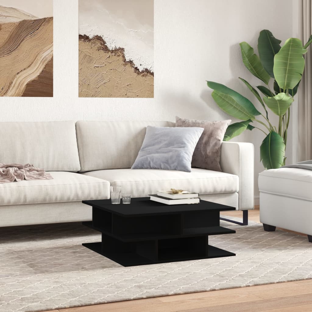 Table basse noir 70x70x29 cm bois d'ingénierie - XIOS