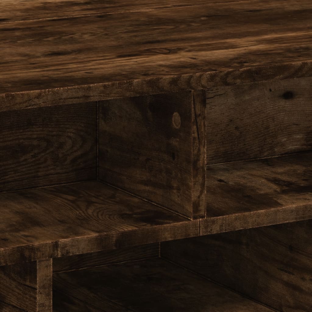 Table basse chêne fumé 70x70x29 cm bois d'ingénierie - XIOS