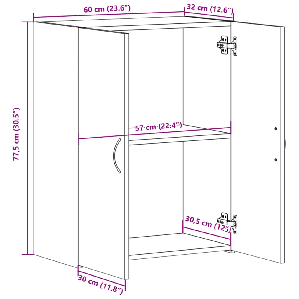 Armoire de classement chêne sonoma bois d'ingénierie - XIOS