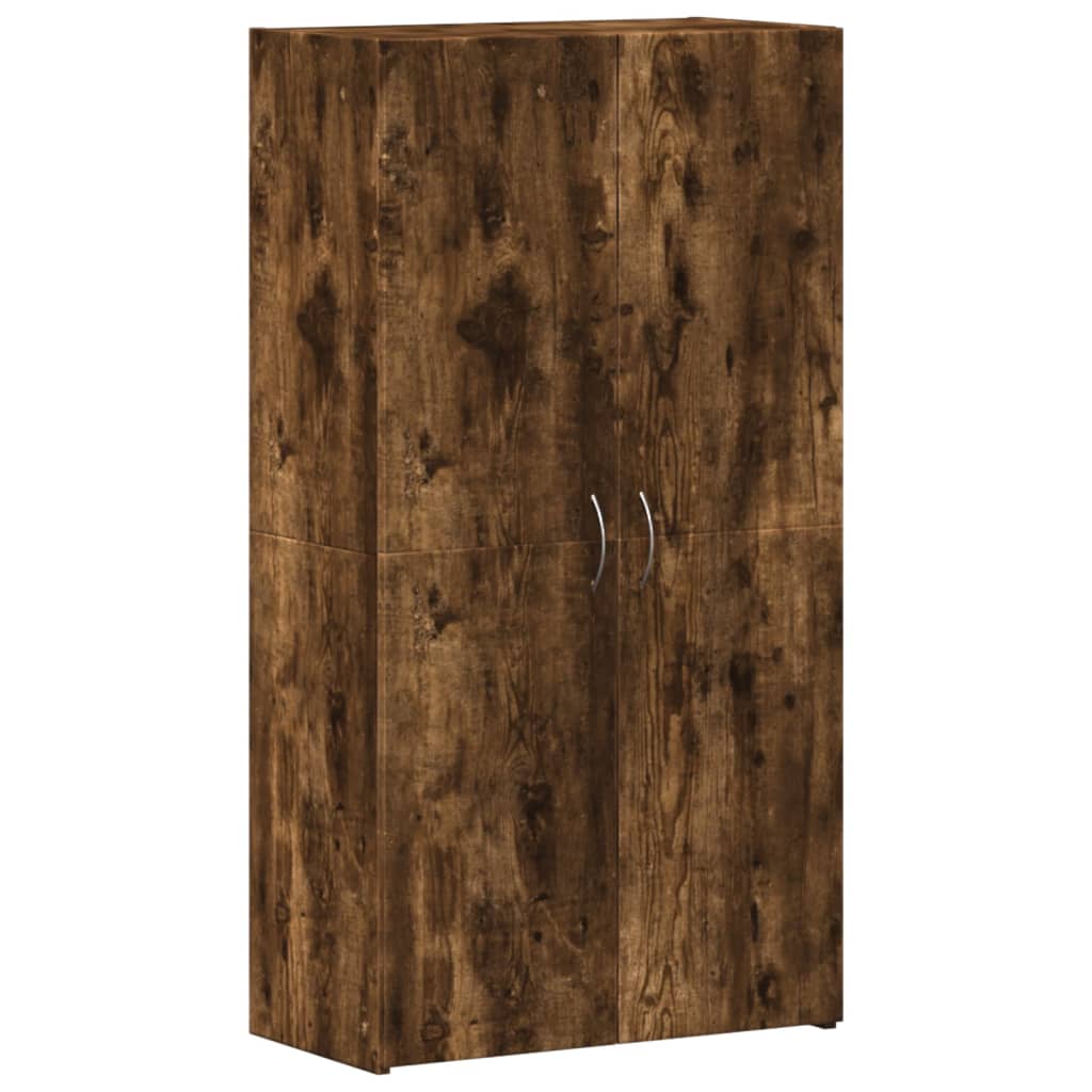 Armoire de classement chêne fumé 60x32x115 cm bois d'ingénierie