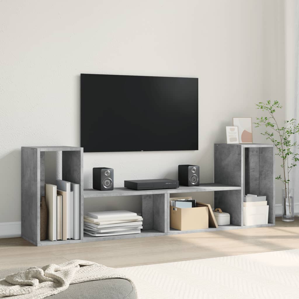Meubles TV 2 pcs gris béton 75x30x50 cm bois d'ingénierie - XIOS