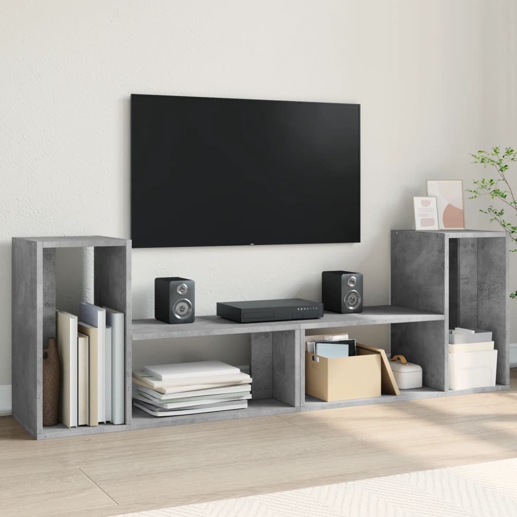 Meubles TV 2 pcs gris béton 75x30x50 cm bois d'ingénierie - XIOS