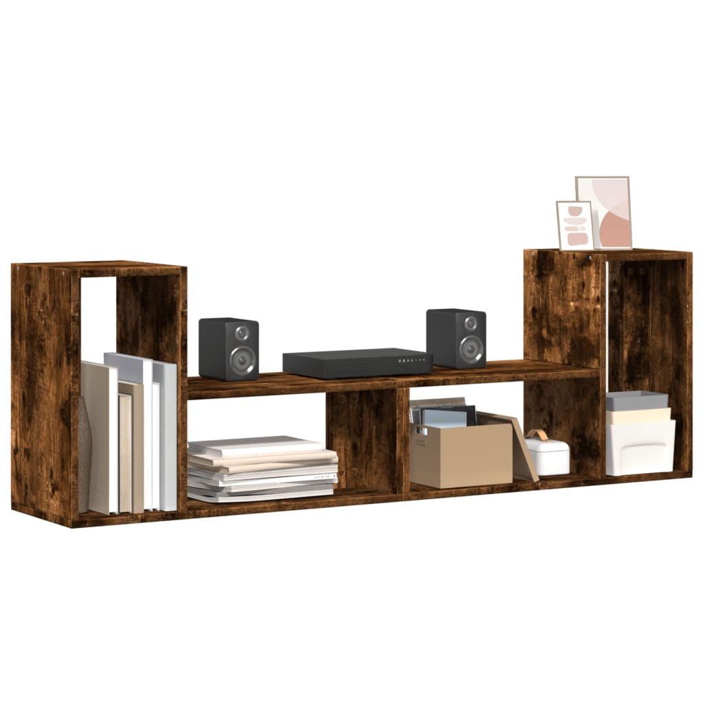 Meubles TV 2 pcs chêne fumé 75x30x50 cm bois d'ingénierie - XIOS