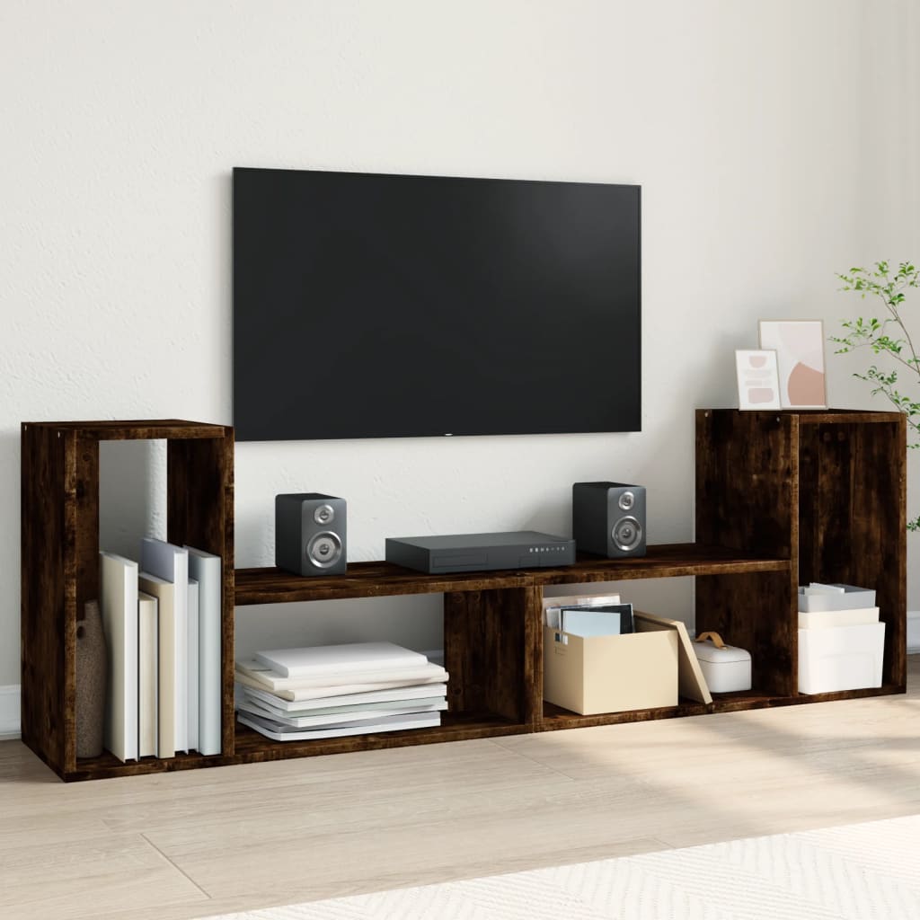 Meubles TV 2 pcs chêne fumé 75x30x50 cm bois d'ingénierie - XIOS