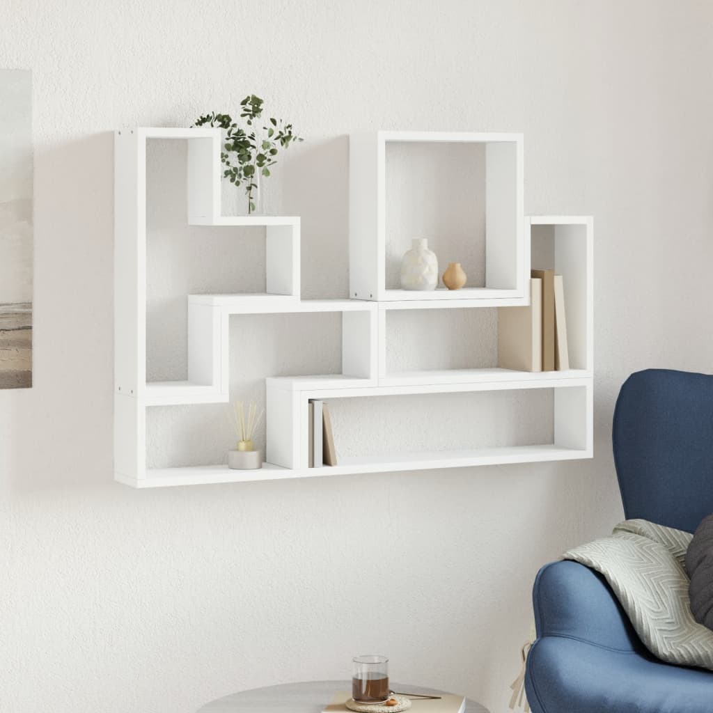 Étagère murale blanc 96x12x64 cm bois d’ingénierie - XIOS