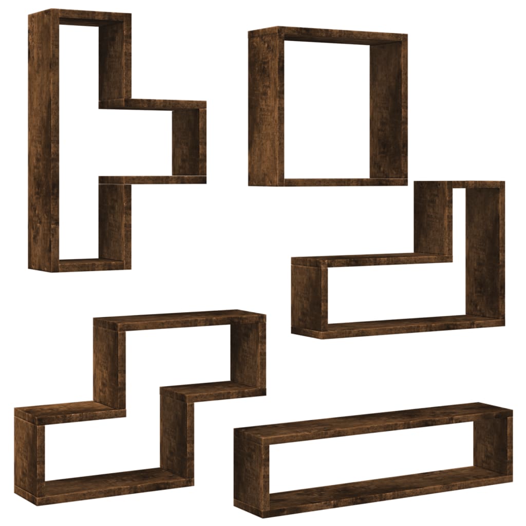 Étagère murale chêne fumé 96x12x64 cm bois d'ingénierie - XIOS