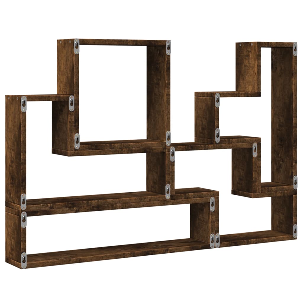 Étagère murale chêne fumé 96x12x64 cm bois d'ingénierie - XIOS