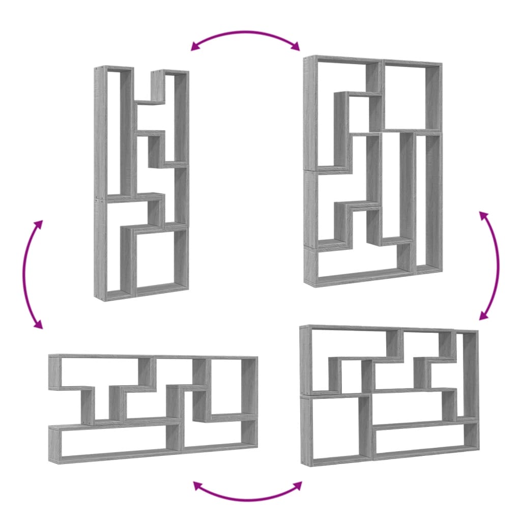 Étagère murale sonoma gris 96x12x64 cm bois d'ingénierie - XIOS