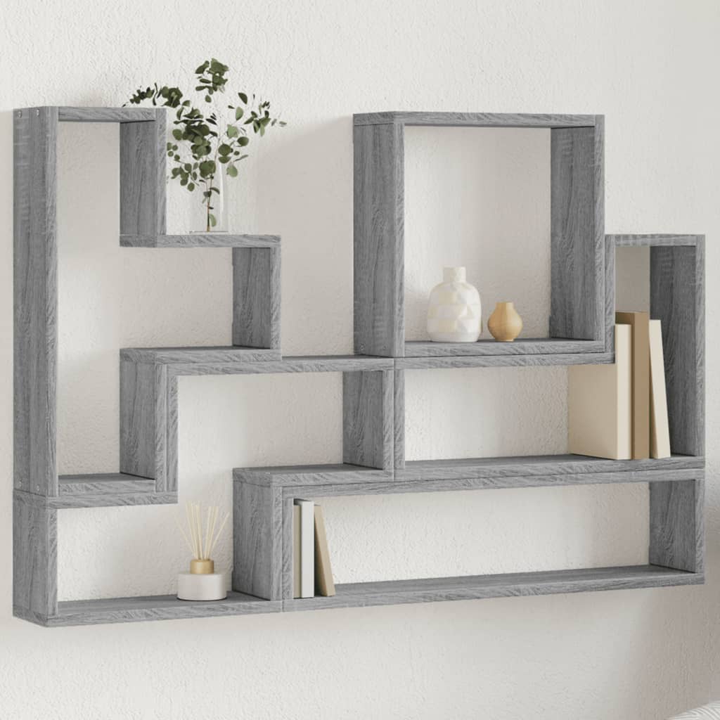 Étagère murale sonoma gris 96x12x64 cm bois d'ingénierie - XIOS