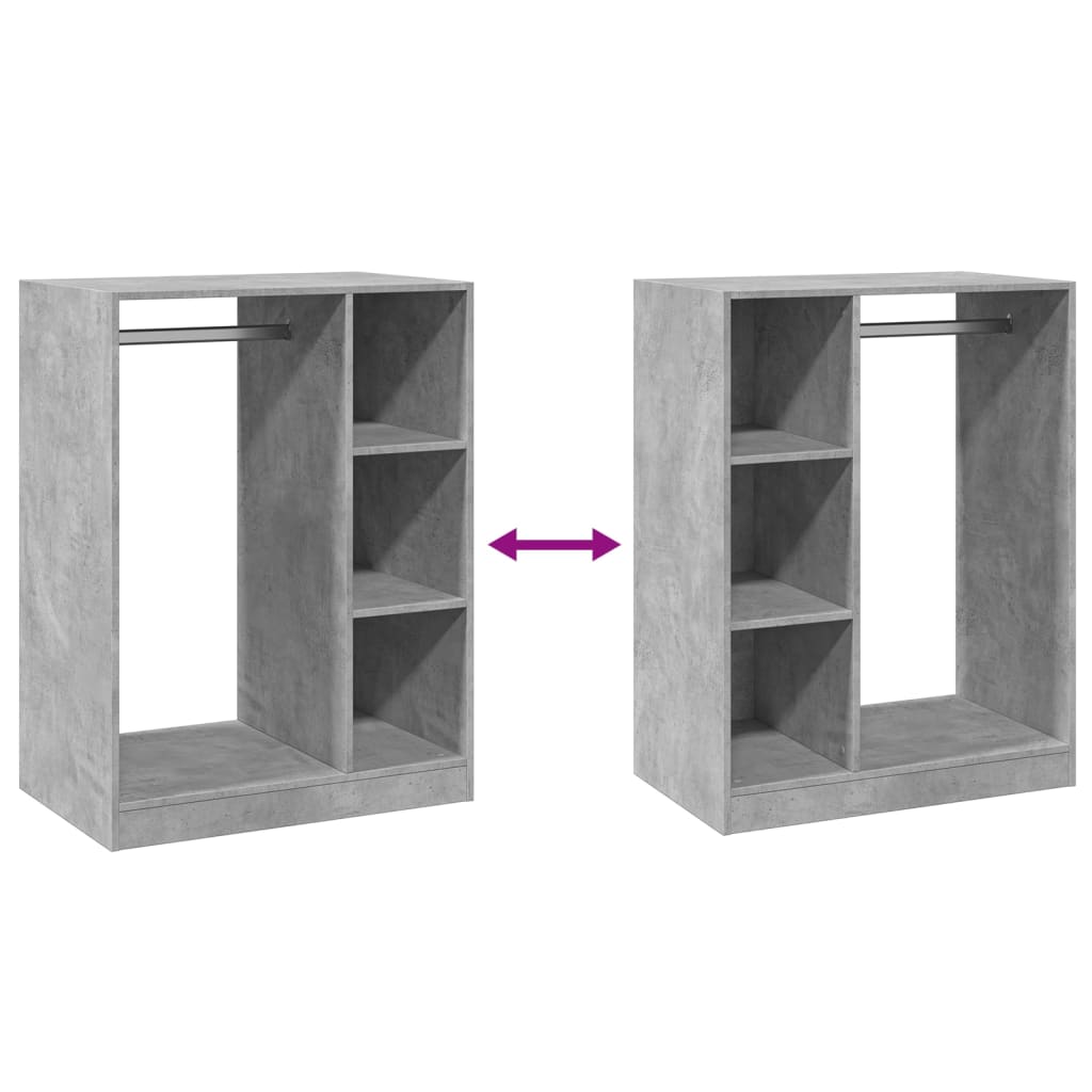 Garde-robe gris béton 77x48x102 cm bois d'ingénierie - XIOS