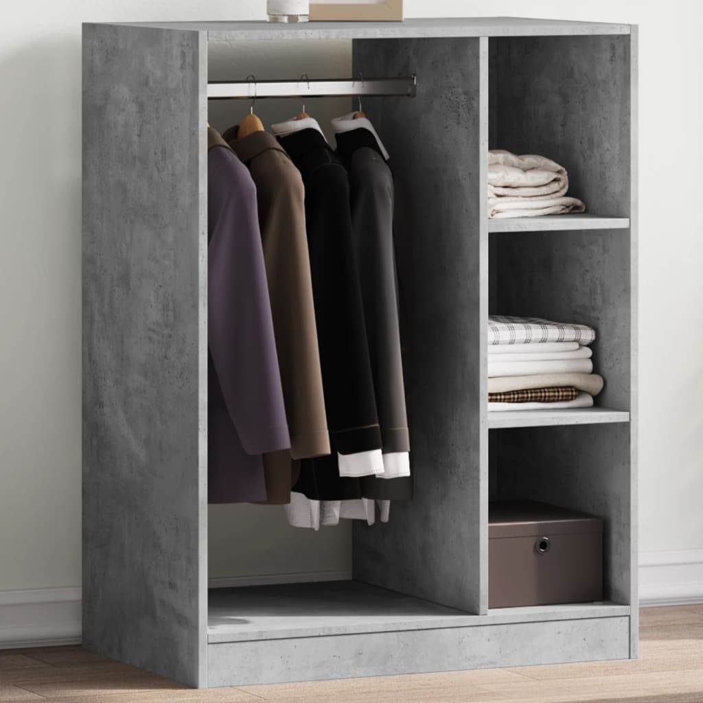 Garde-robe gris béton 77x48x102 cm bois d'ingénierie - XIOS