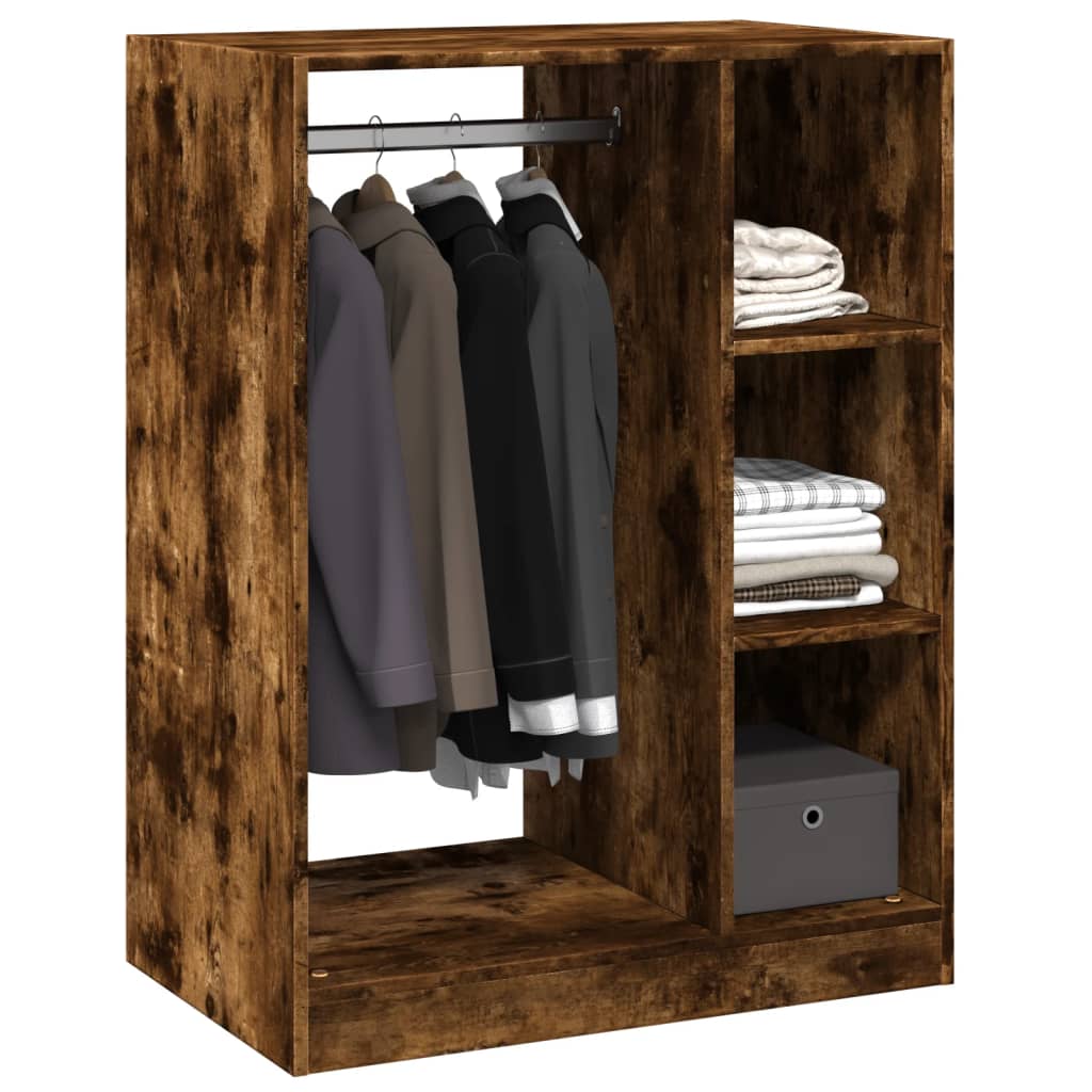 Garde-robe chêne fumé 77x48x102 cm bois d'ingénierie - XIOS