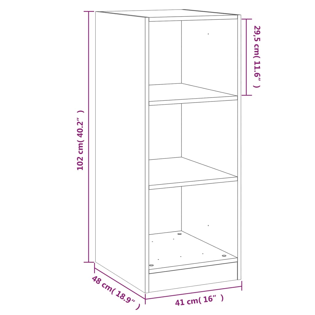 Garde-robe chêne fumé 48x41x102 cm bois d'ingénierie - XIOS