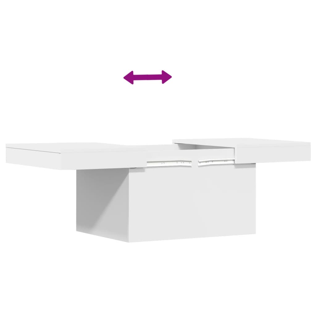 Table basse blanc 80x55x40 cm bois d'ingénierie - XIOS