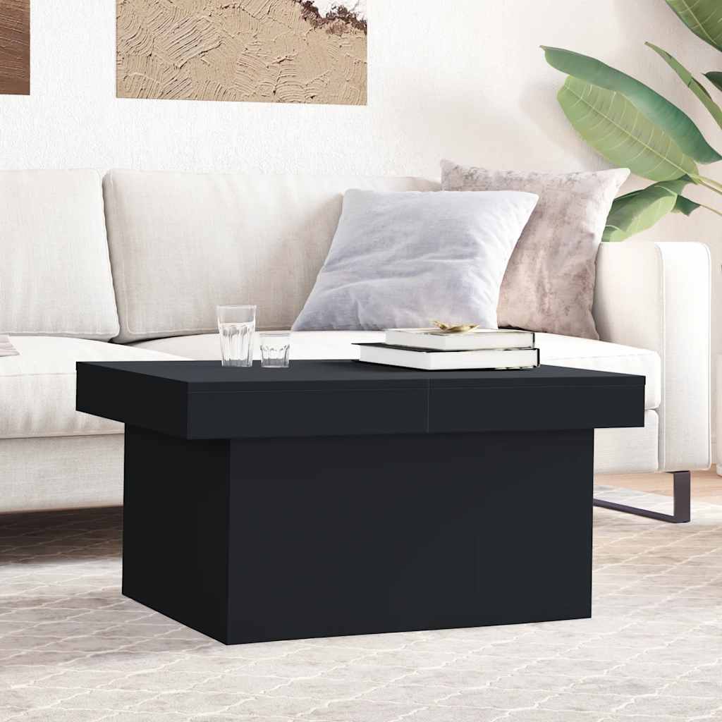 Table basse noir 80x55x40 cm bois d'ingénierie - XIOS