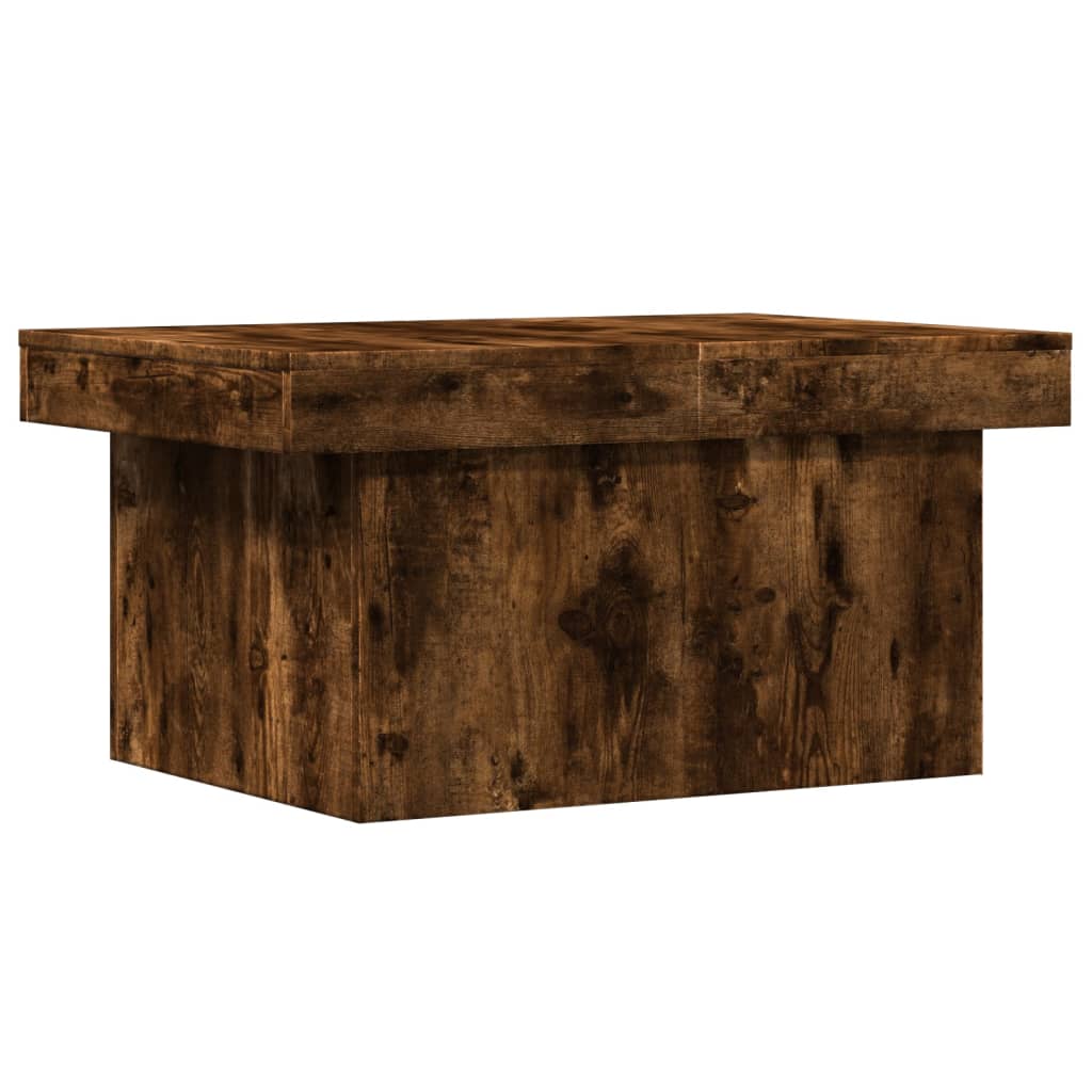 Table basse chêne fumé 80x55x40 cm bois d'ingénierie - XIOS