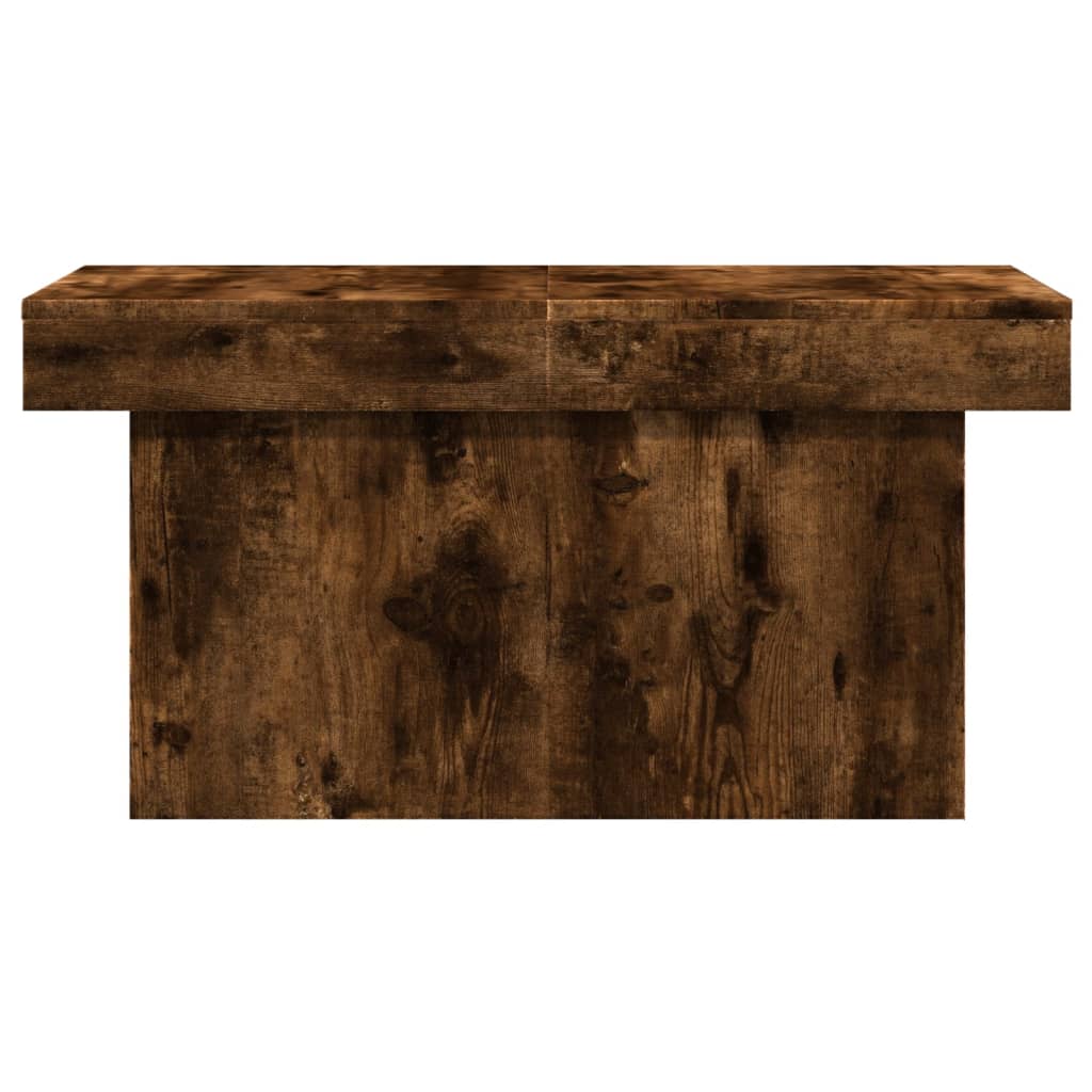 Table basse chêne fumé 80x55x40 cm bois d'ingénierie - XIOS