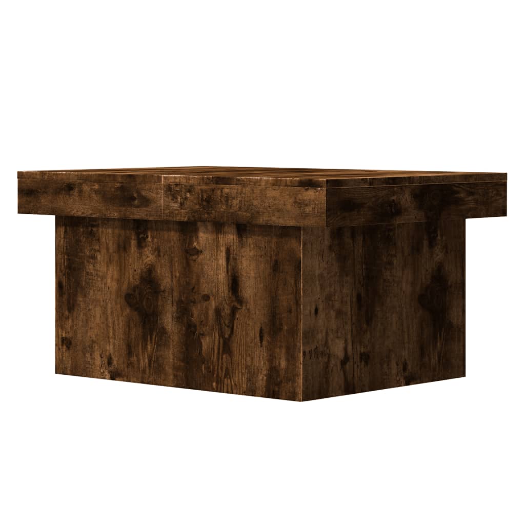 Table basse chêne fumé 80x55x40 cm bois d'ingénierie - XIOS