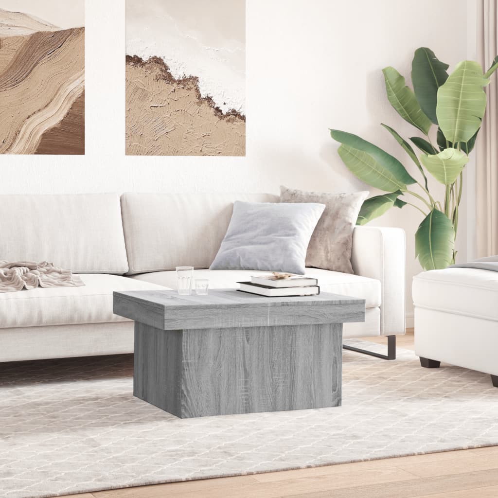 Table basse sonoma gris 80x55x40 cm bois d'ingénierie - XIOS