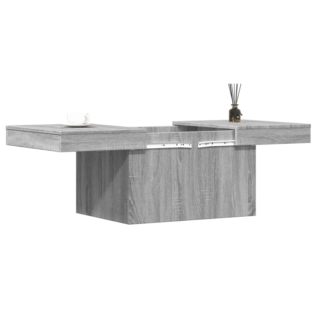 Table basse sonoma gris 80x55x40 cm bois d'ingénierie - XIOS