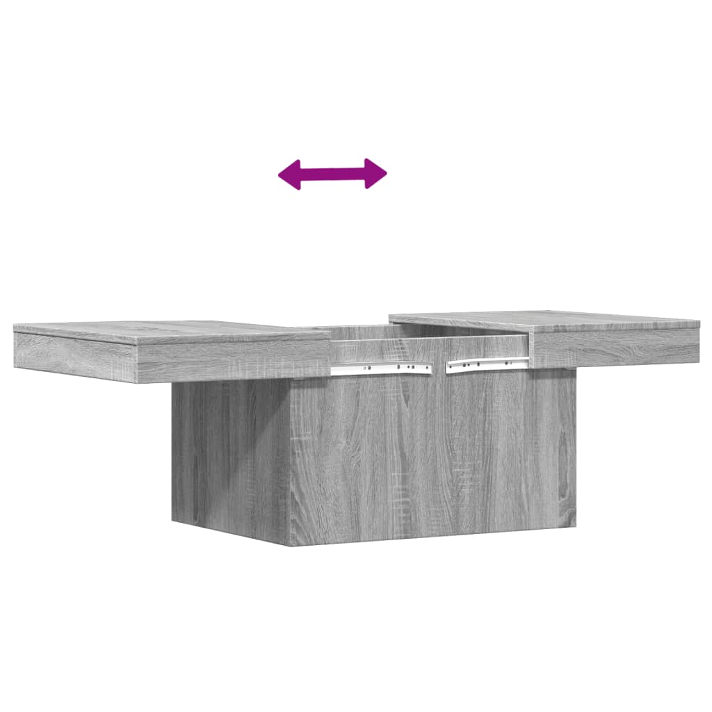 Table basse sonoma gris 80x55x40 cm bois d'ingénierie - XIOS