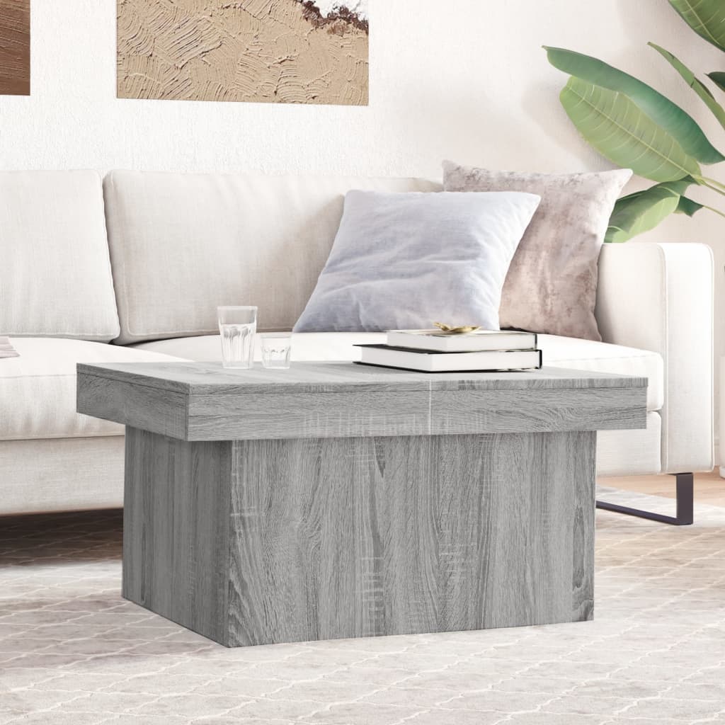 Table basse sonoma gris 80x55x40 cm bois d'ingénierie - XIOS
