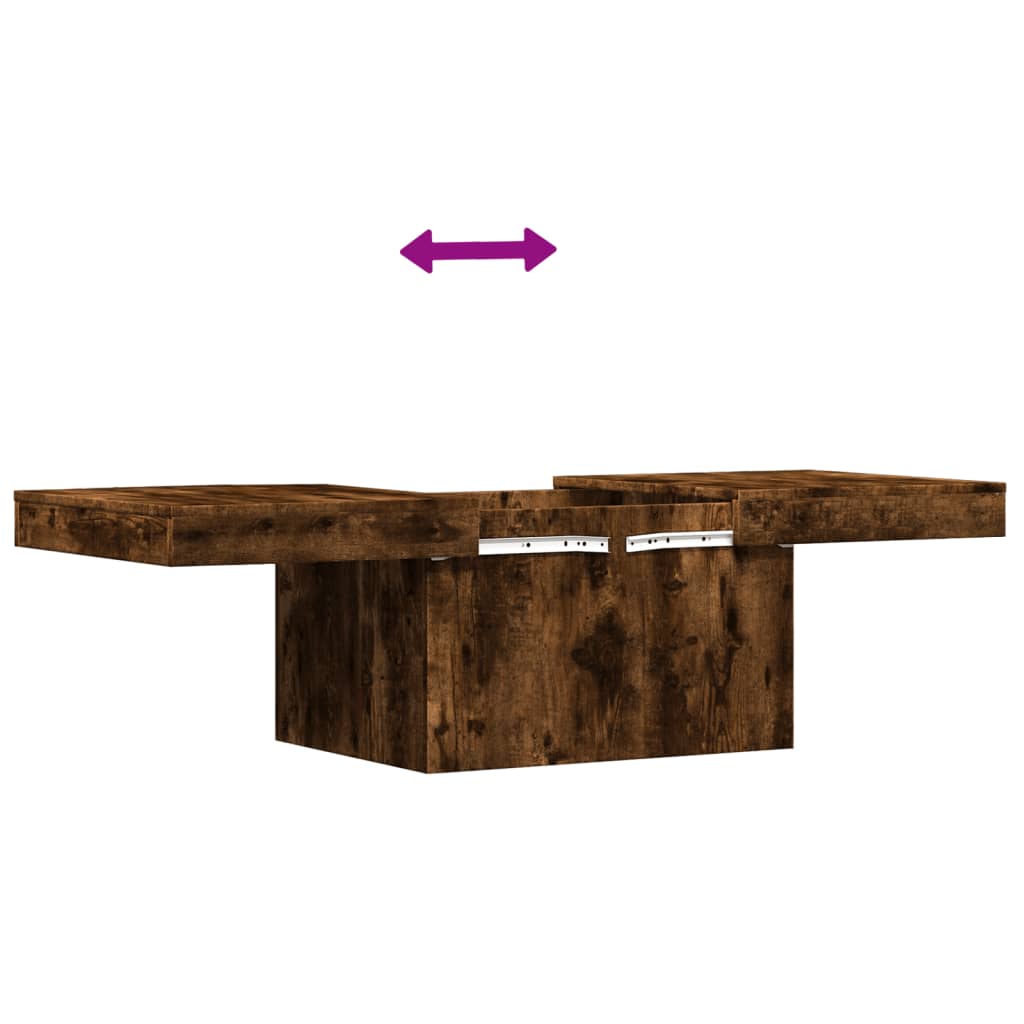 Table basse chêne fumé 100x55x40 cm bois d'ingénierie - XIOS