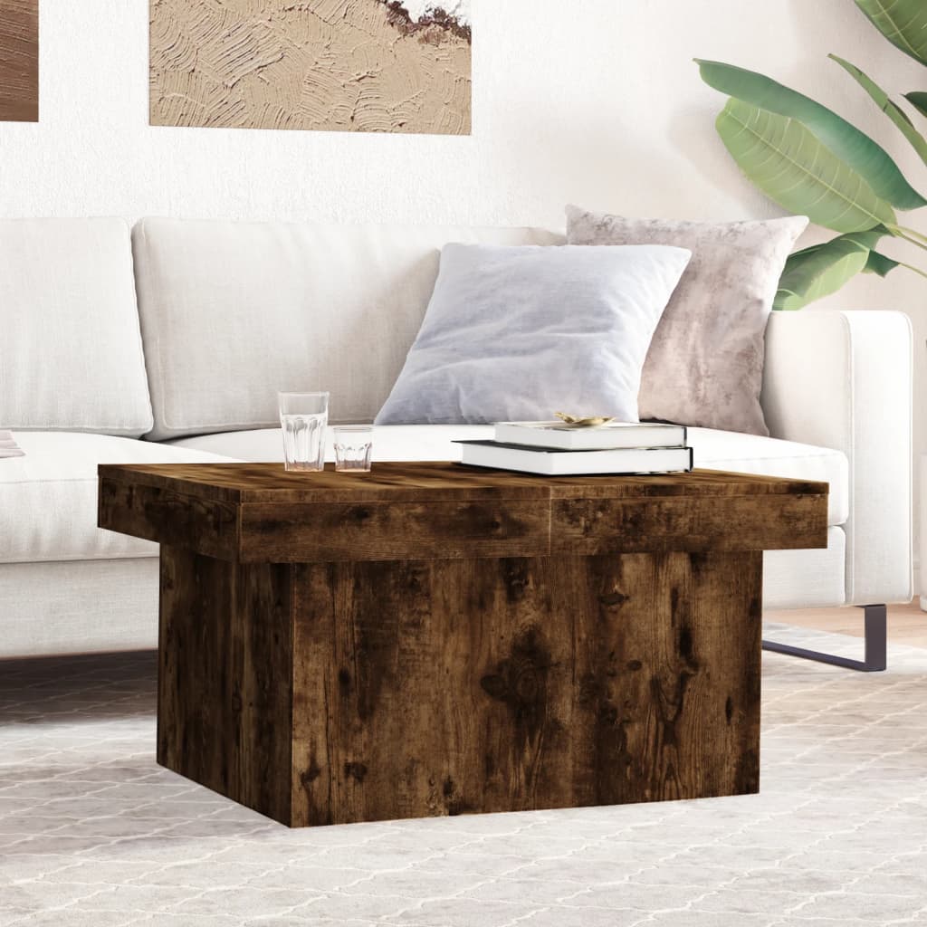 Table basse chêne fumé 100x55x40 cm bois d'ingénierie - XIOS