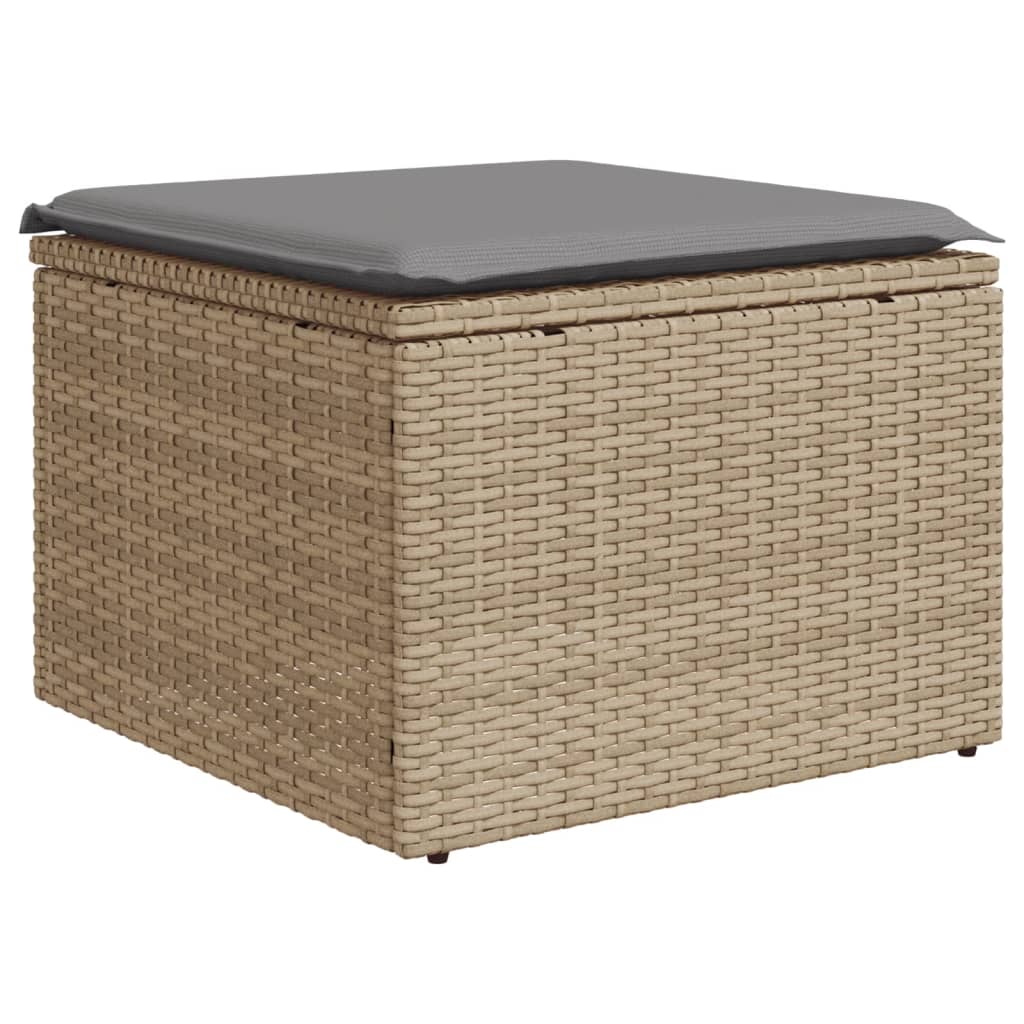 Salon de jardin avec coussins 8pcs mélange beige résine tressée