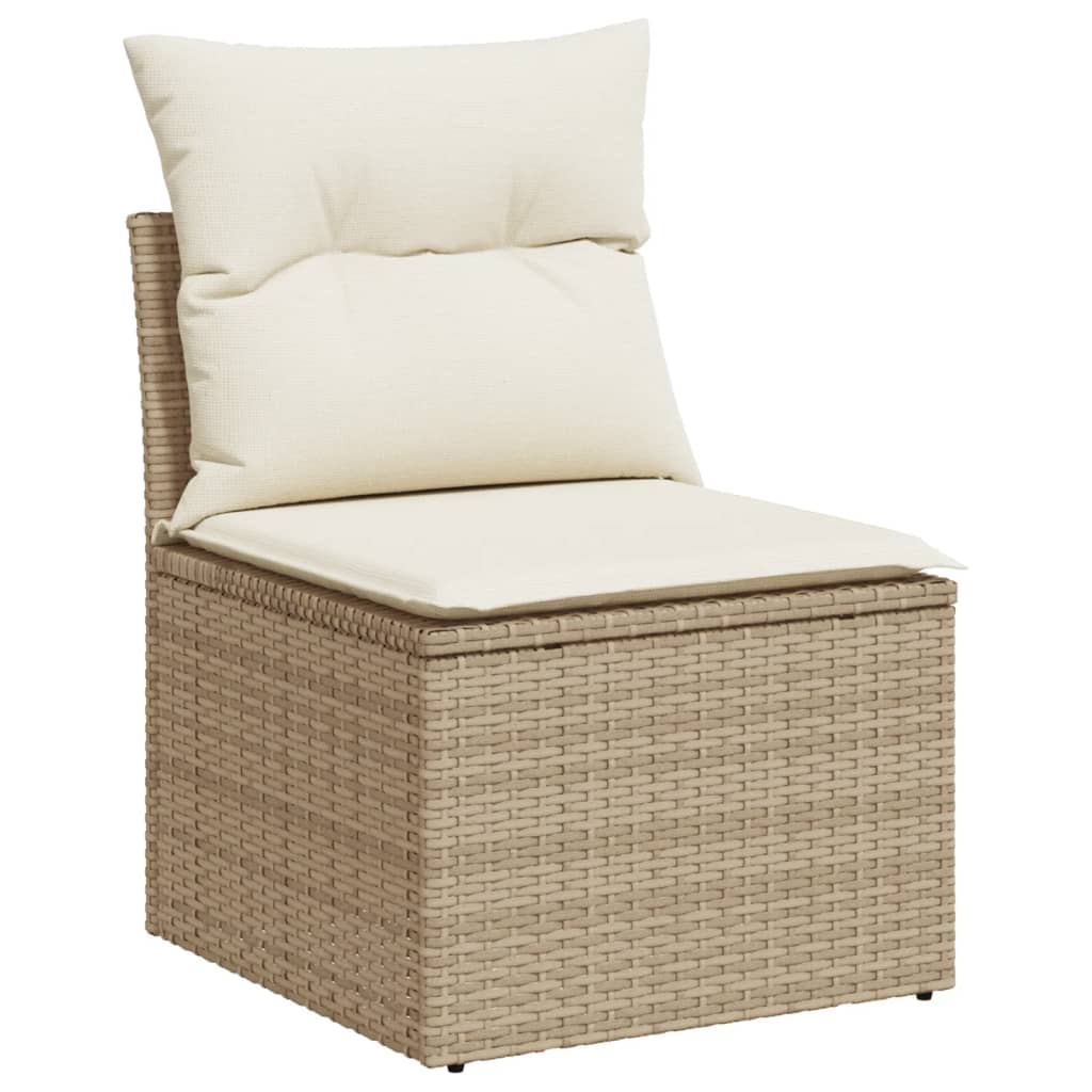 Salon de jardin 9 pcs avec coussins gris résine tressée