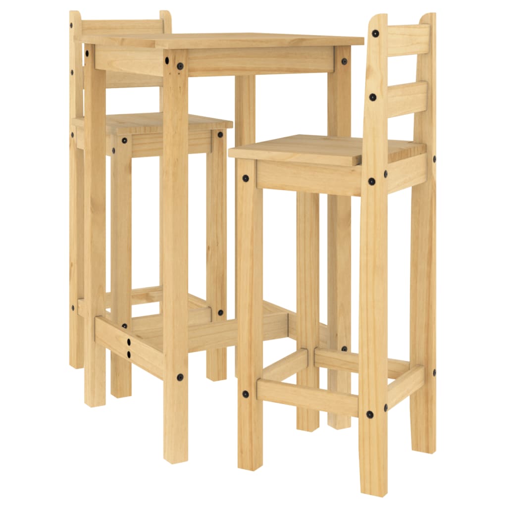 Ensemble de bar 3 pcs Bois de pin massif - XIOS