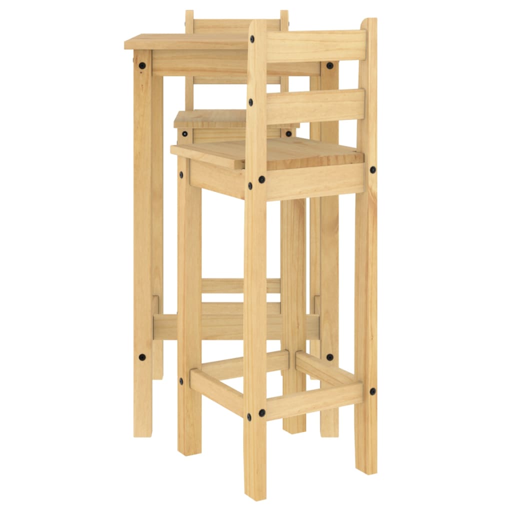 Ensemble de bar 3 pcs Bois de pin massif - XIOS